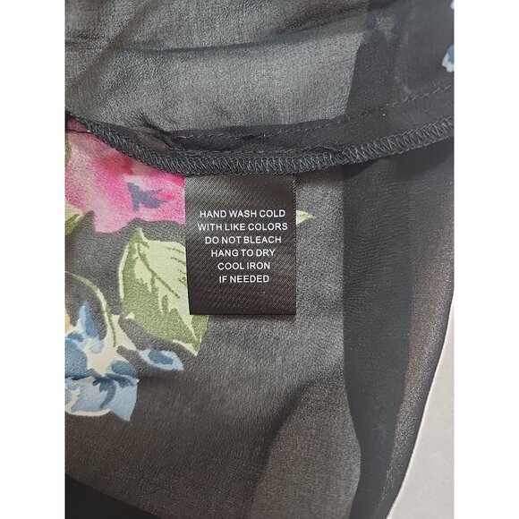 Helena Quinn X Zoe Report Georgette black floral kimono pockets tie One size New - Picture 6 of 11